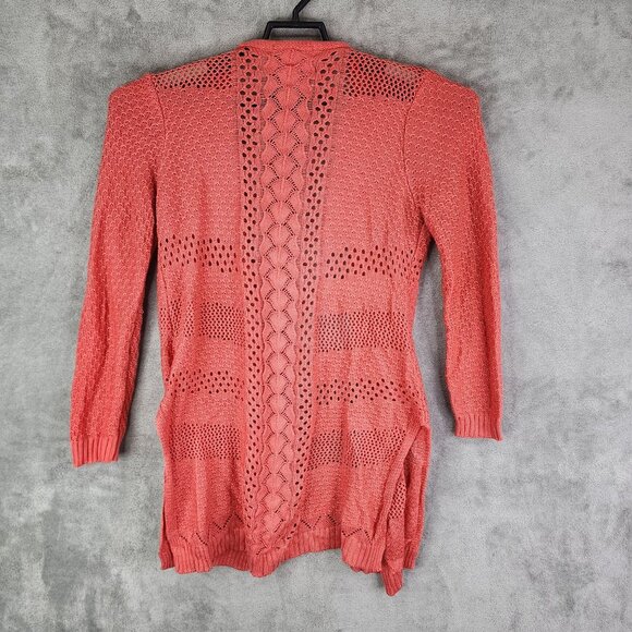 Womens Coral 99 Jane Street Cardigan Knit Sweater Open Front Long Sleeve Size M - Picture 7 of 10